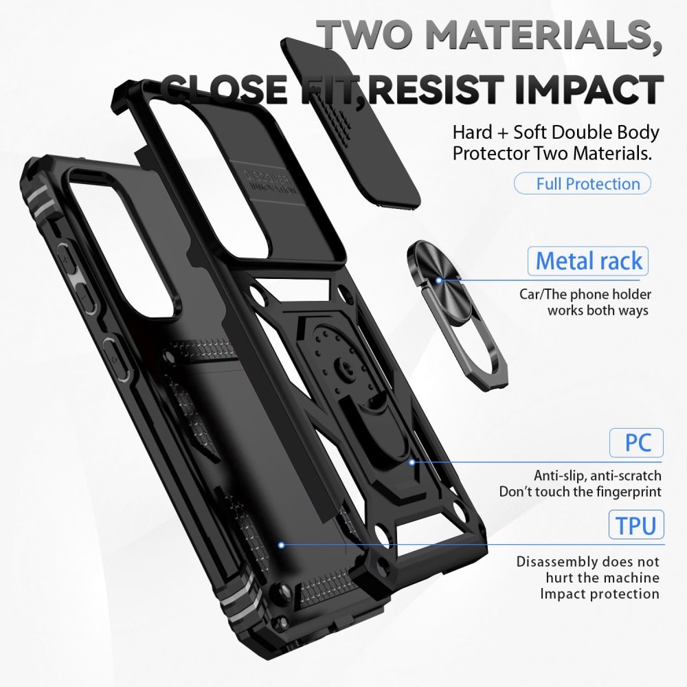 Hybridskal Ring+Kameraskydd Samsung Galaxy S23 svart