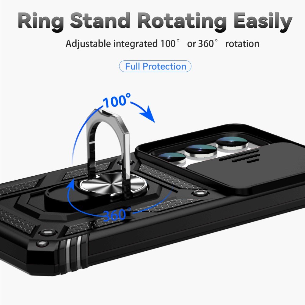 Hybridskal Ring + Kameraskydd Samsung Galaxy S23 Plus Svart