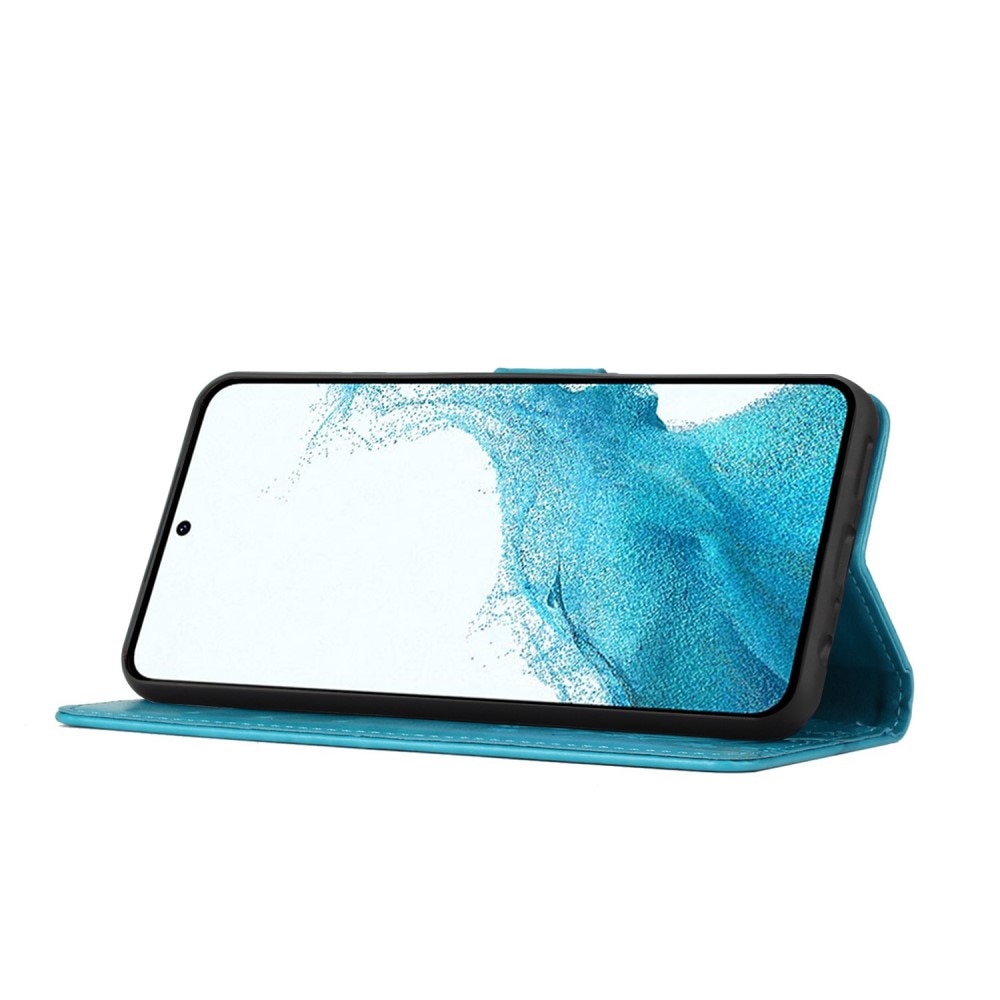 Läderfodral Fjärilar Samsung Galaxy S23 blå