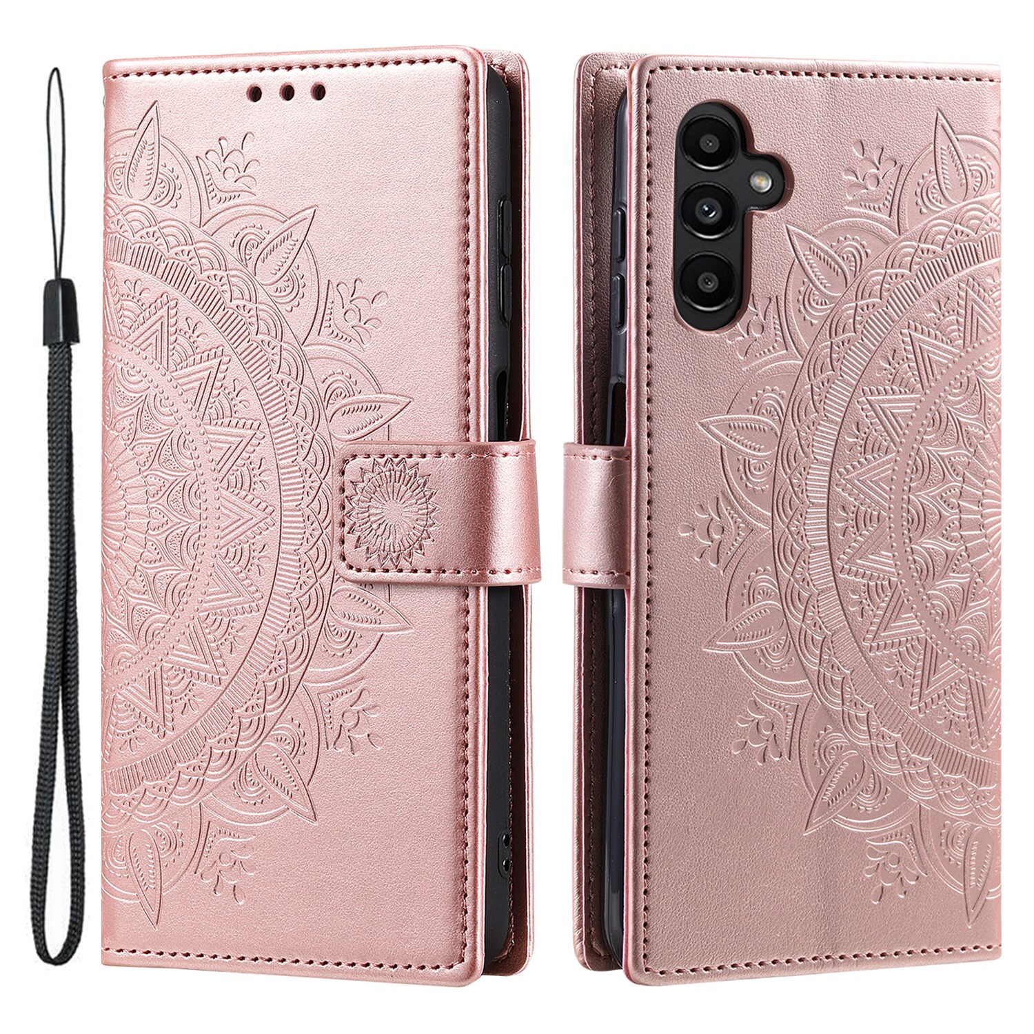 Läderfodral Mandala Samsung Galaxy A37 Roséguld