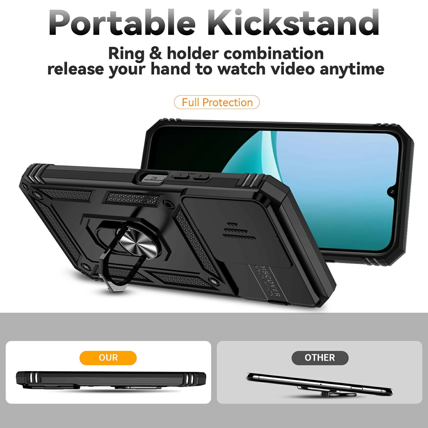 Hybridskal Ring + Kameraskydd Xiaomi Redmi 15C Svart