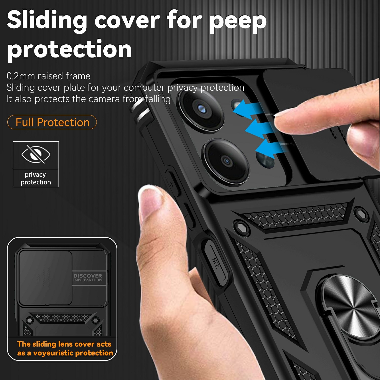 Hybridskal Ring + Kameraskydd Xiaomi Redmi 15C Svart