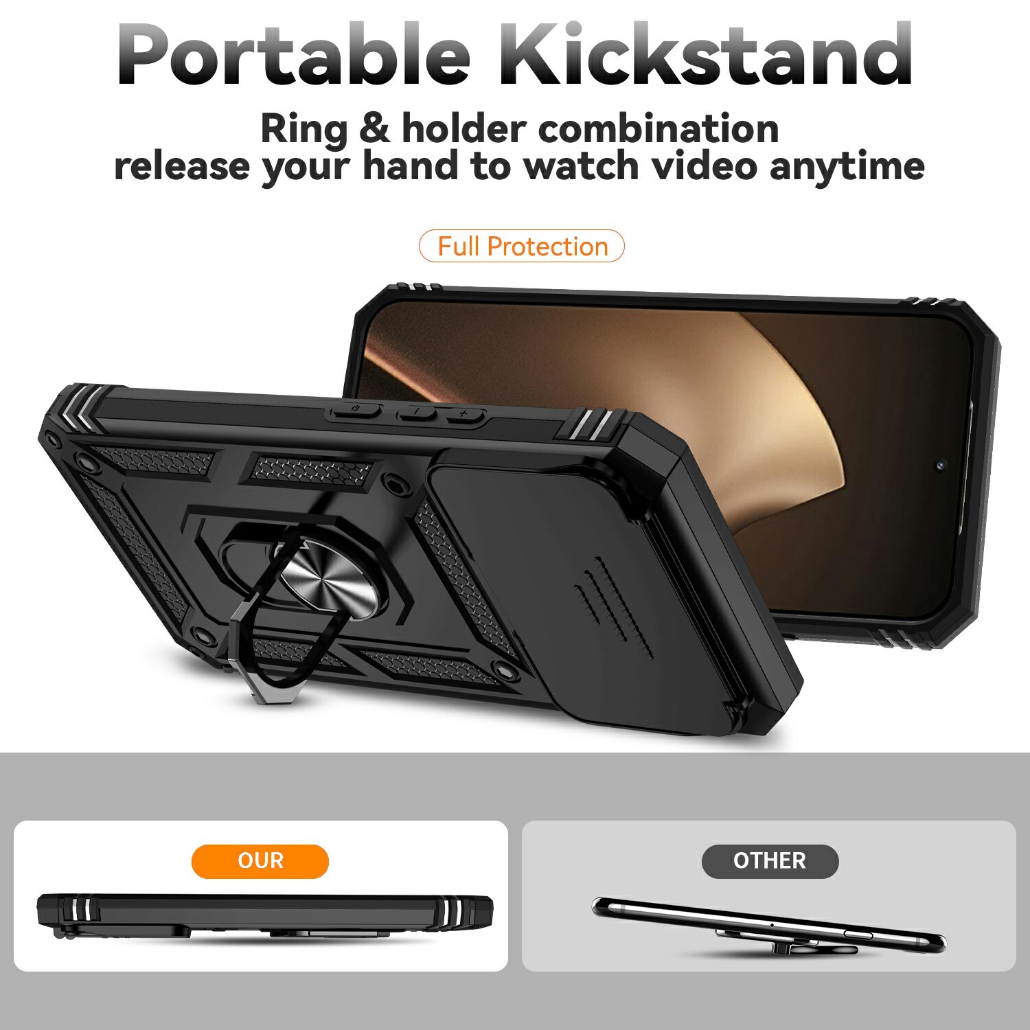 Hybridskal Ring + Kameraskydd Xiaomi 15T Pro Svart