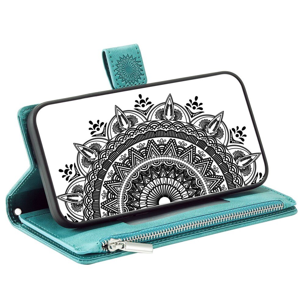 Plånboksväska iPhone 14 Mandala grön