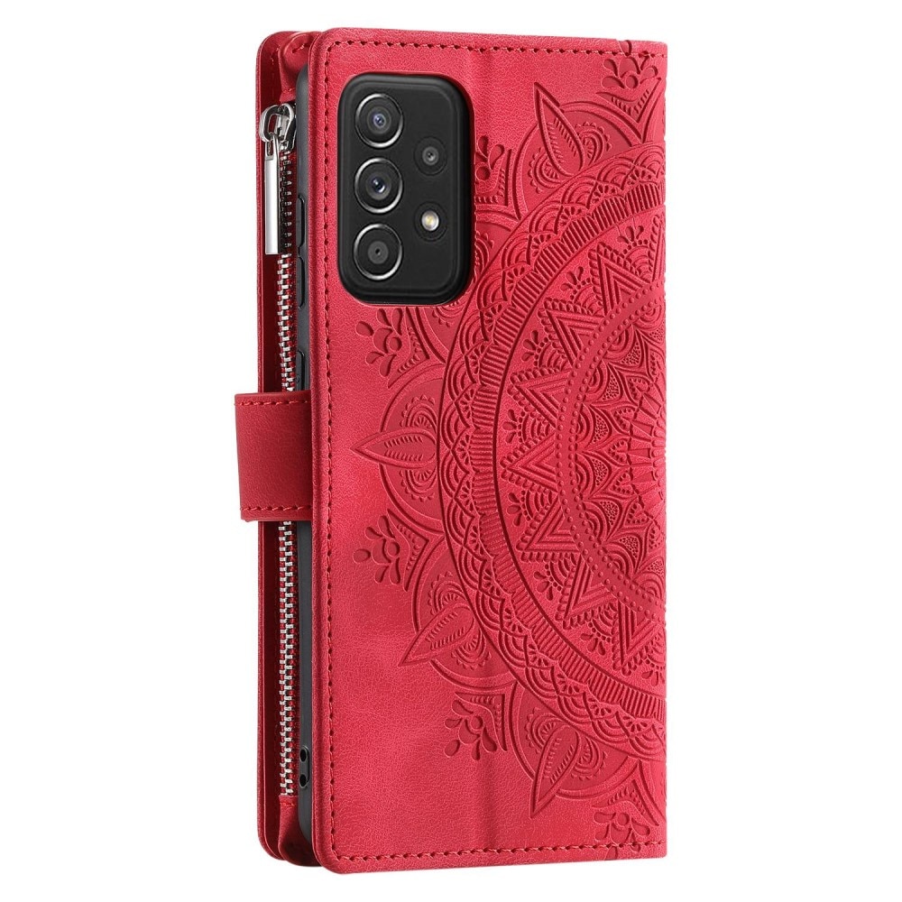 Plånboksväska Samsung Galaxy A52/A52s Mandala röd