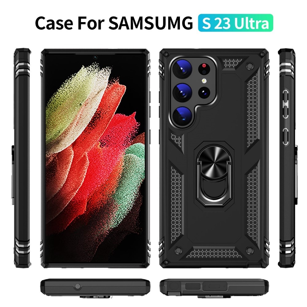 Hybridskal Tech Ring Samsung Galaxy S23 Ultra svart