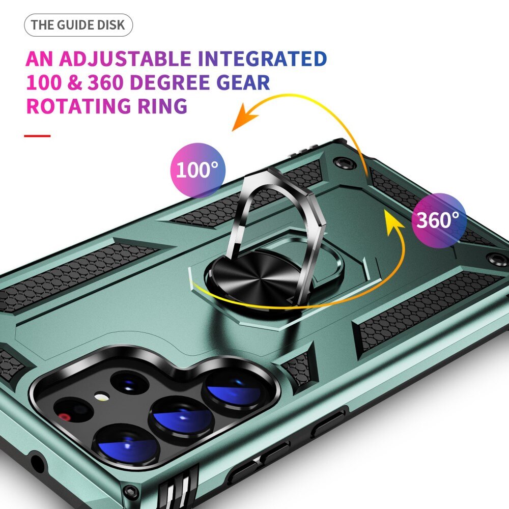 Hybridskal Tech Ring Samsung Galaxy S23 Ultra grön