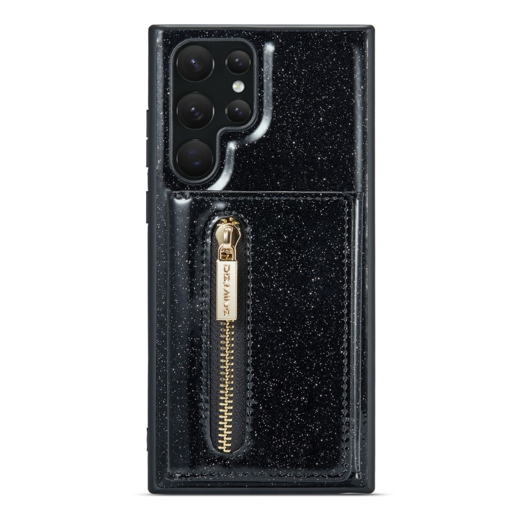 Magnetic Card Slot Case Samsung Galaxy S23 Ultra Glitter svart