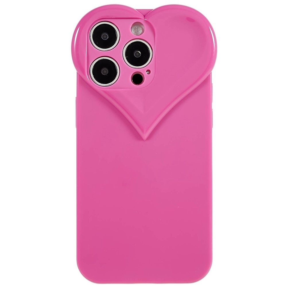 TPU Skal Hjärta iPhone 14 Pro rosa