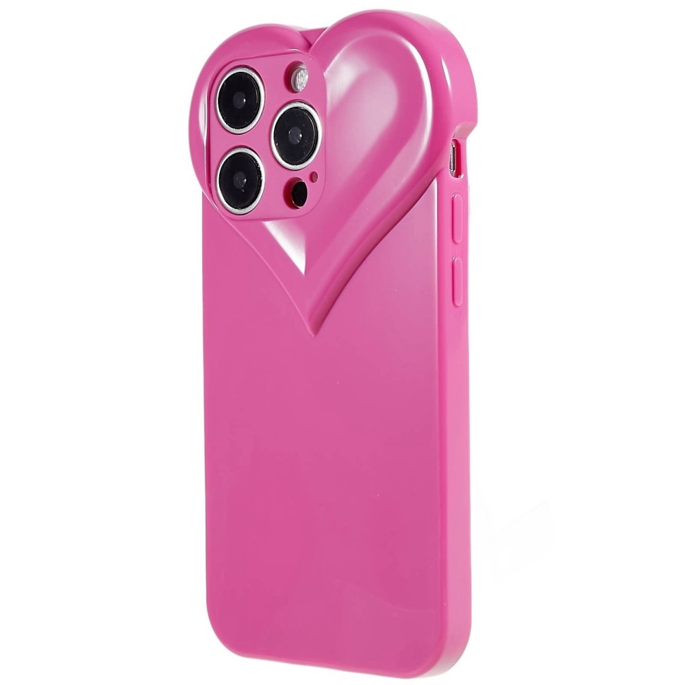 TPU Skal Hjärta iPhone 14 Pro rosa