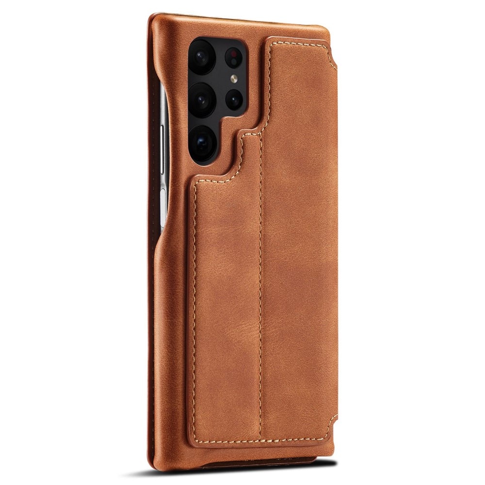 Slim Plånboksfodral Samsung Galaxy S23 Ultra cognac