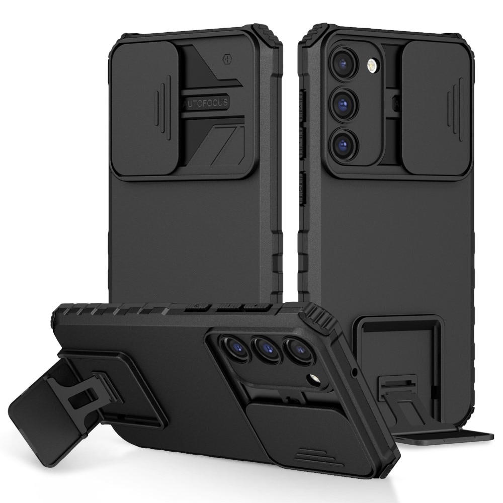 Samsung Galaxy S23 Kickstand Skal Kameraskydd svart