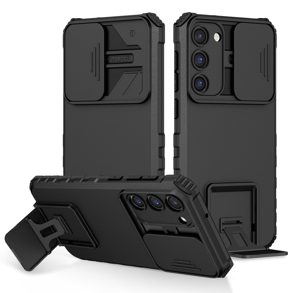 Samsung Galaxy S23 Plus Kickstand Skal Kameraskydd svart
