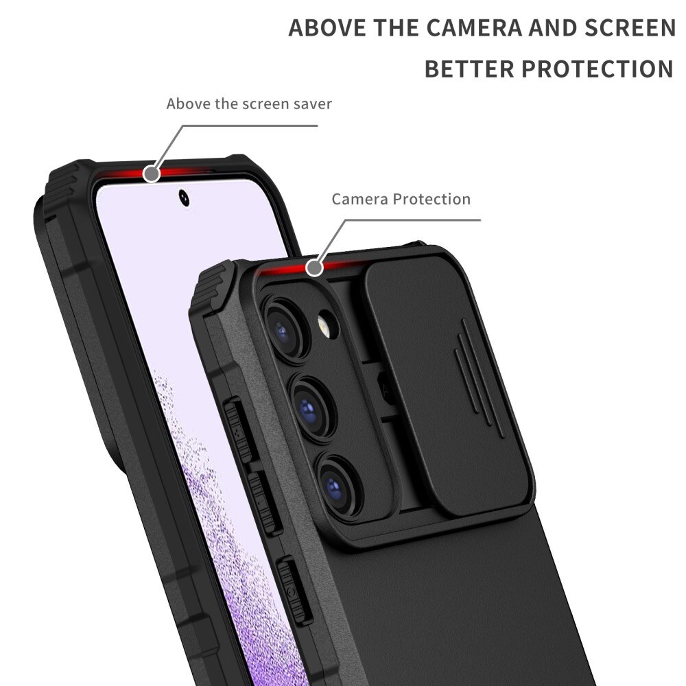 Samsung Galaxy S23 Plus Kickstand Skal Kameraskydd Svart