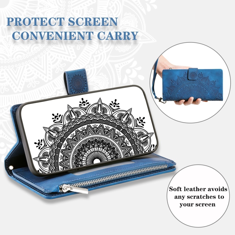 Plånboksväska Samsung Galaxy A54 Mandala blå