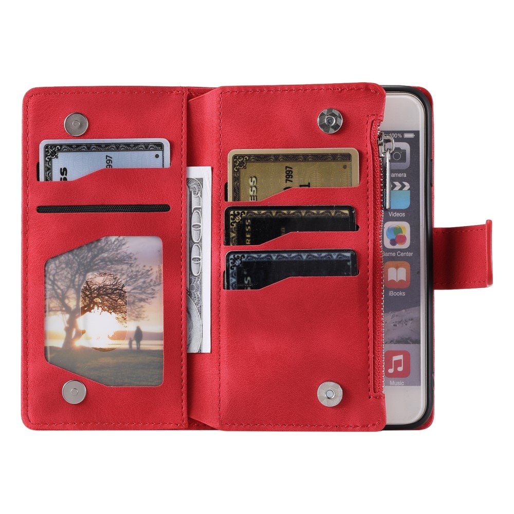 Plånboksväska iPhone 12 Mini Mandala röd