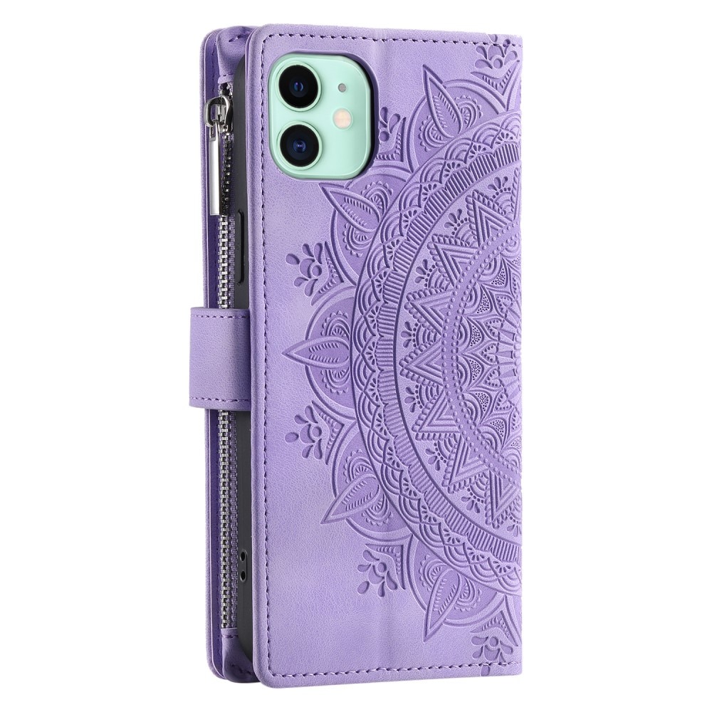 Plånboksväska iPhone 12 Mini Mandala lila