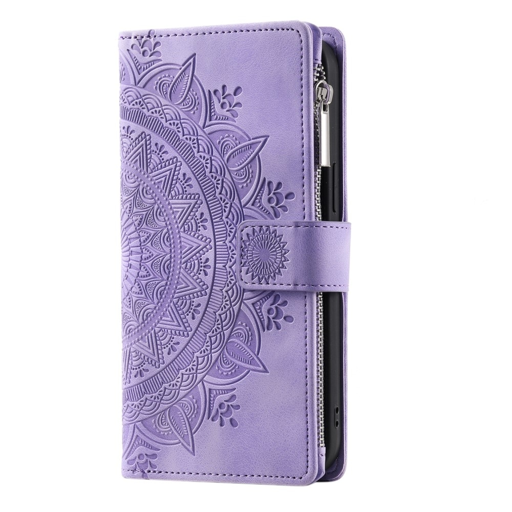 Plånboksväska iPhone 13 Mini Mandala lila
