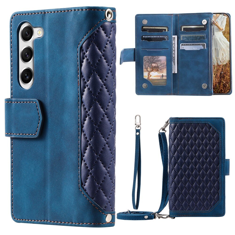 Plånboksväska Samsung Galaxy S23 Quilted Blå