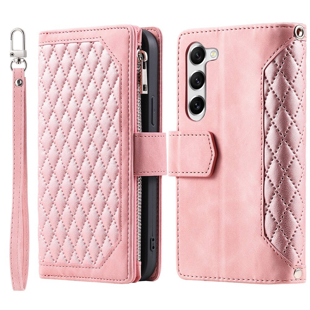 Plånboksväska Samsung Galaxy S23 Plus Quilted rosa