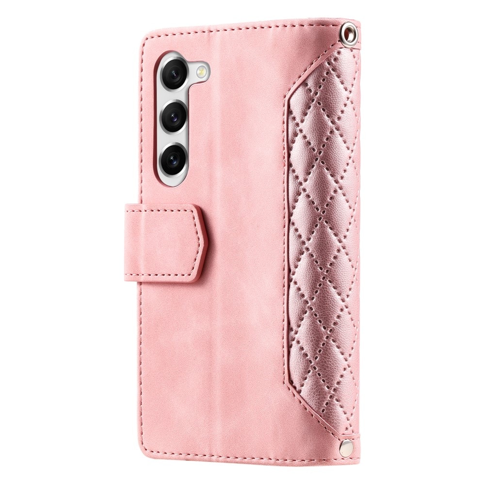 Plånboksväska Samsung Galaxy S23 Plus Quilted rosa