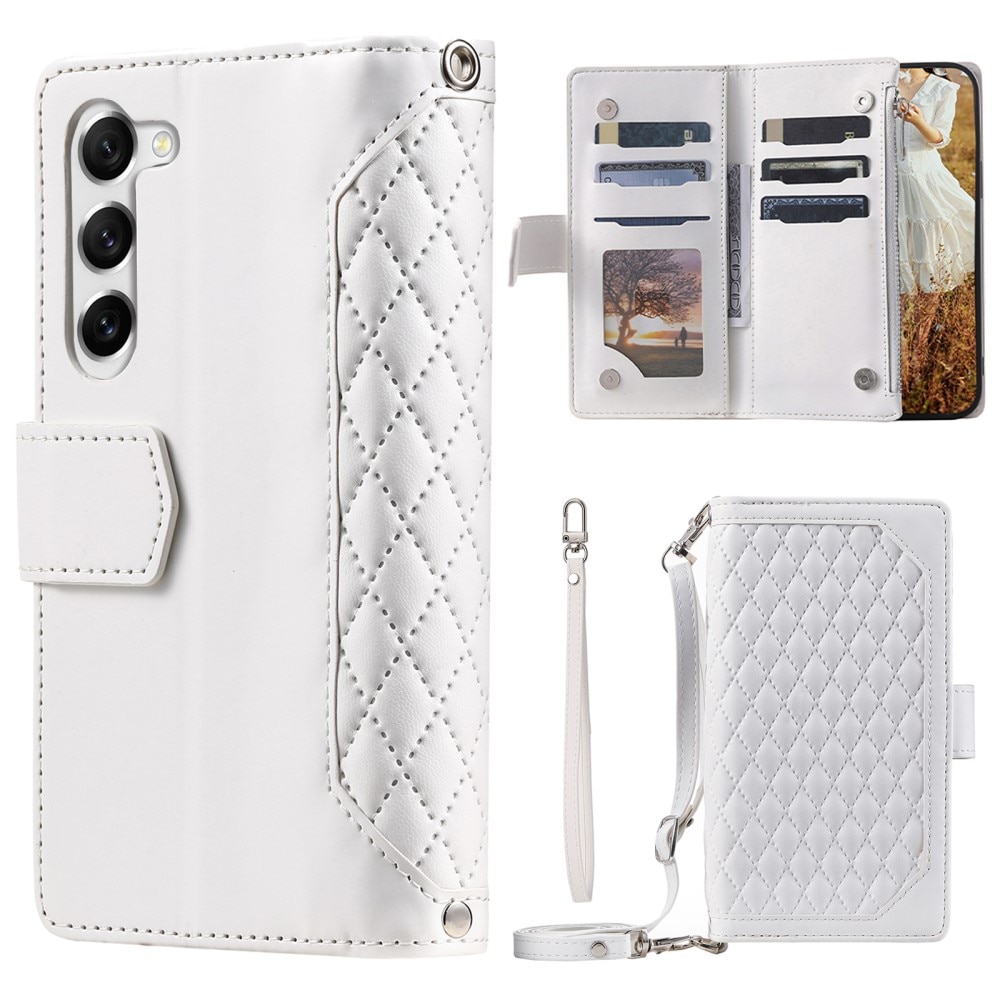 Plånboksväska Samsung Galaxy S23 Plus Quilted Vit