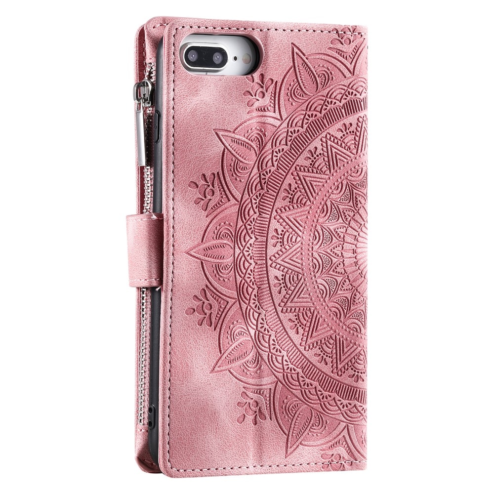Plånboksväska iPhone 7 Plus/8 Plus Mandala rosa