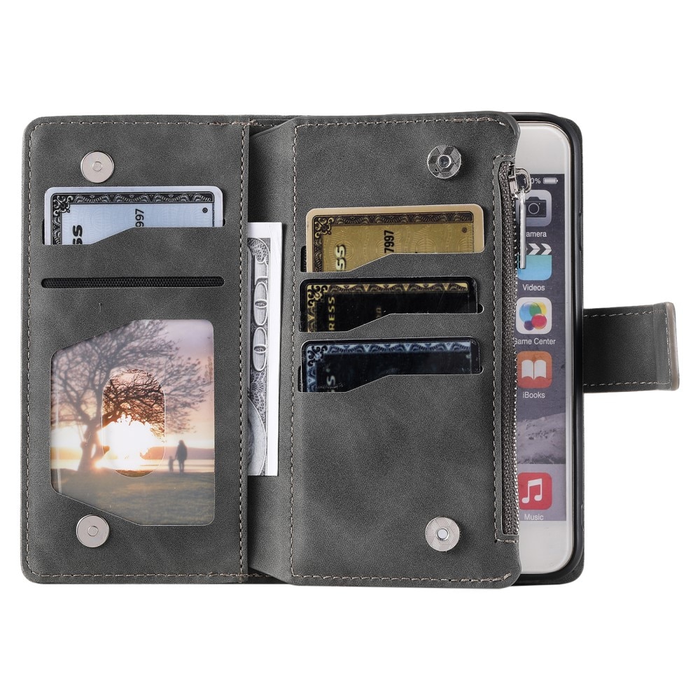 Plånboksväska iPhone SE (2022) Mandala grå