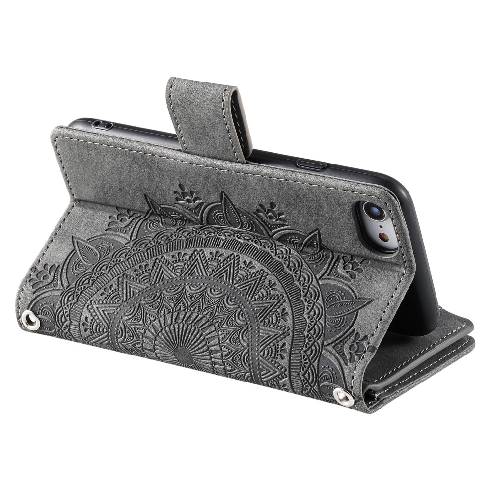 Plånboksväska iPhone 8 Mandala grå