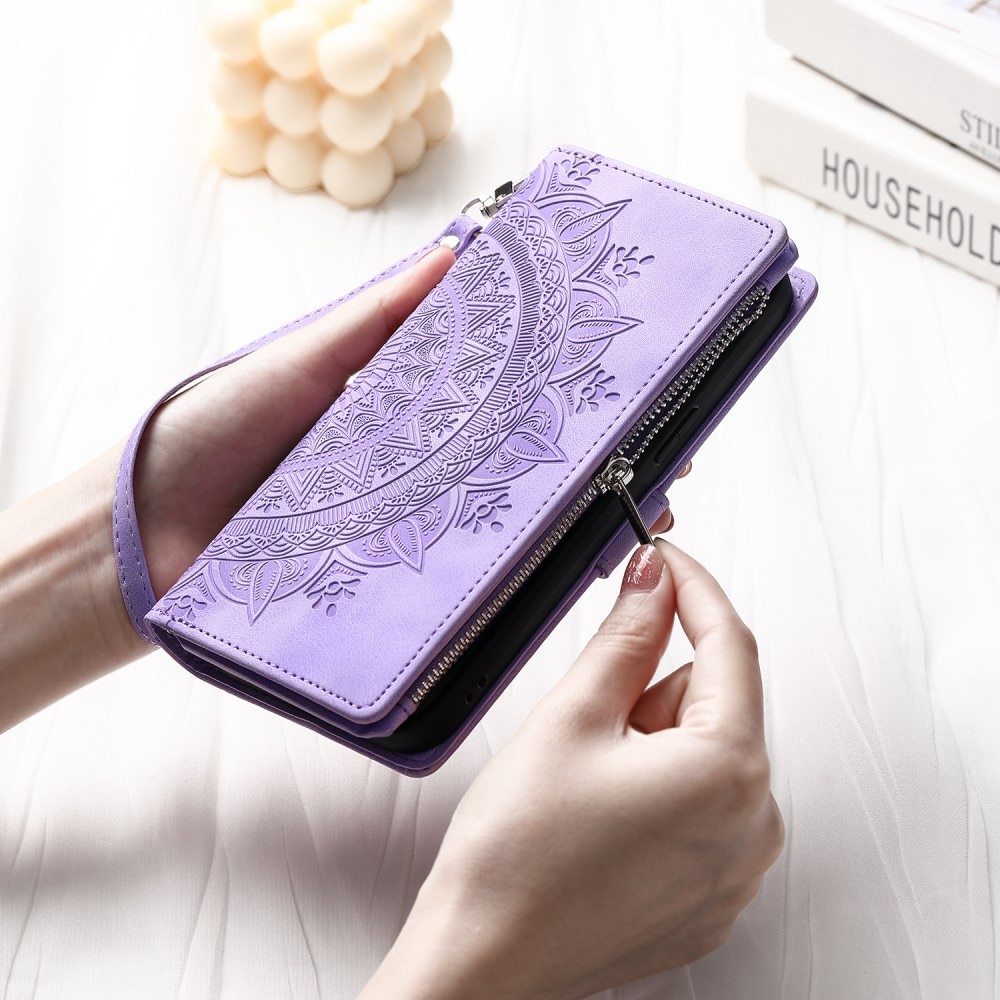 Plånboksväska iPhone SE (2020) Mandala lila