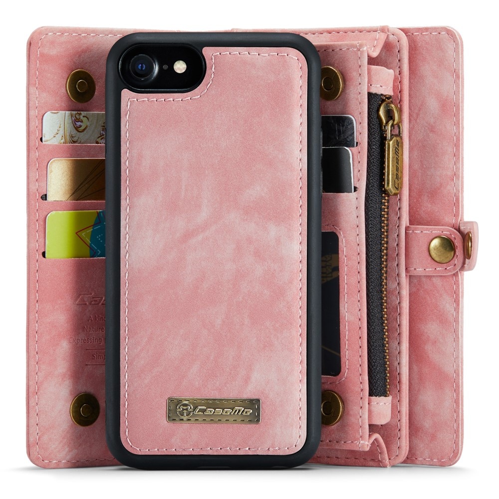 Multi-slot Plånboksfodral iPhone SE (2020) rosa