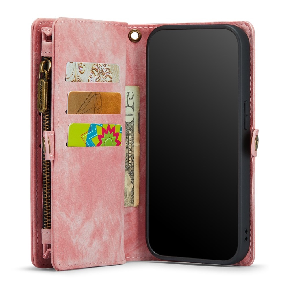 Multi-slot Plånboksfodral iPhone SE (2022) rosa