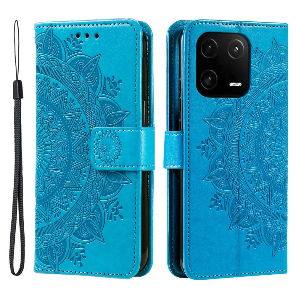 Läderfodral Mandala Xiaomi 13 Pro blå