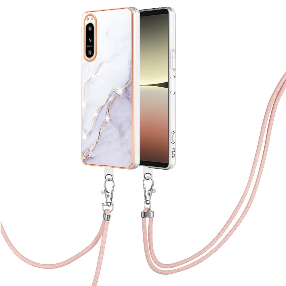 Skal Halsband Sony Xperia 5 IV vit marmor