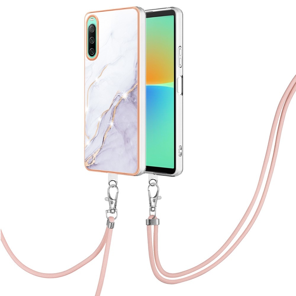 Skal Halsband Sony Xperia 10 IV vit marmor