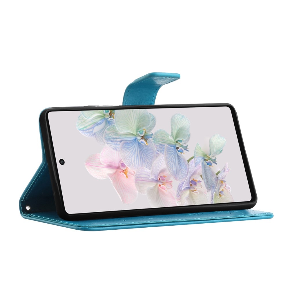 Läderfodral Fjärilar Google Pixel 7a Blå