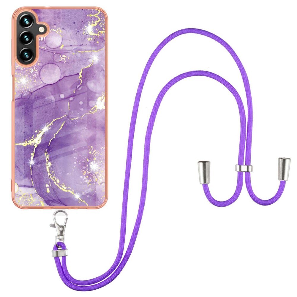 Skal Halsband Samsung Galaxy A54 lila marmor