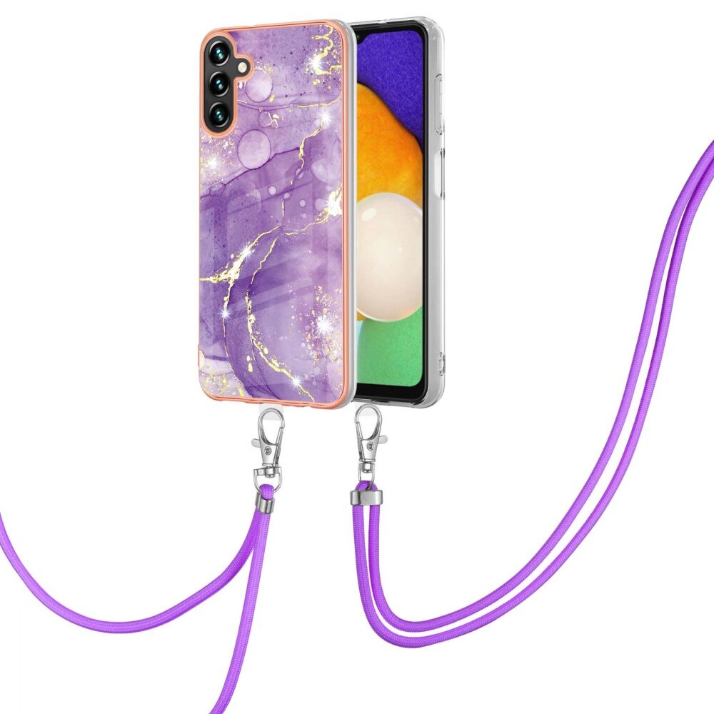 Skal Halsband Samsung Galaxy A54 lila marmor
