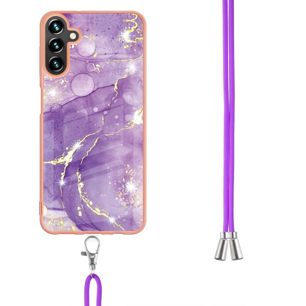 Skal Halsband Samsung Galaxy A54 lila marmor