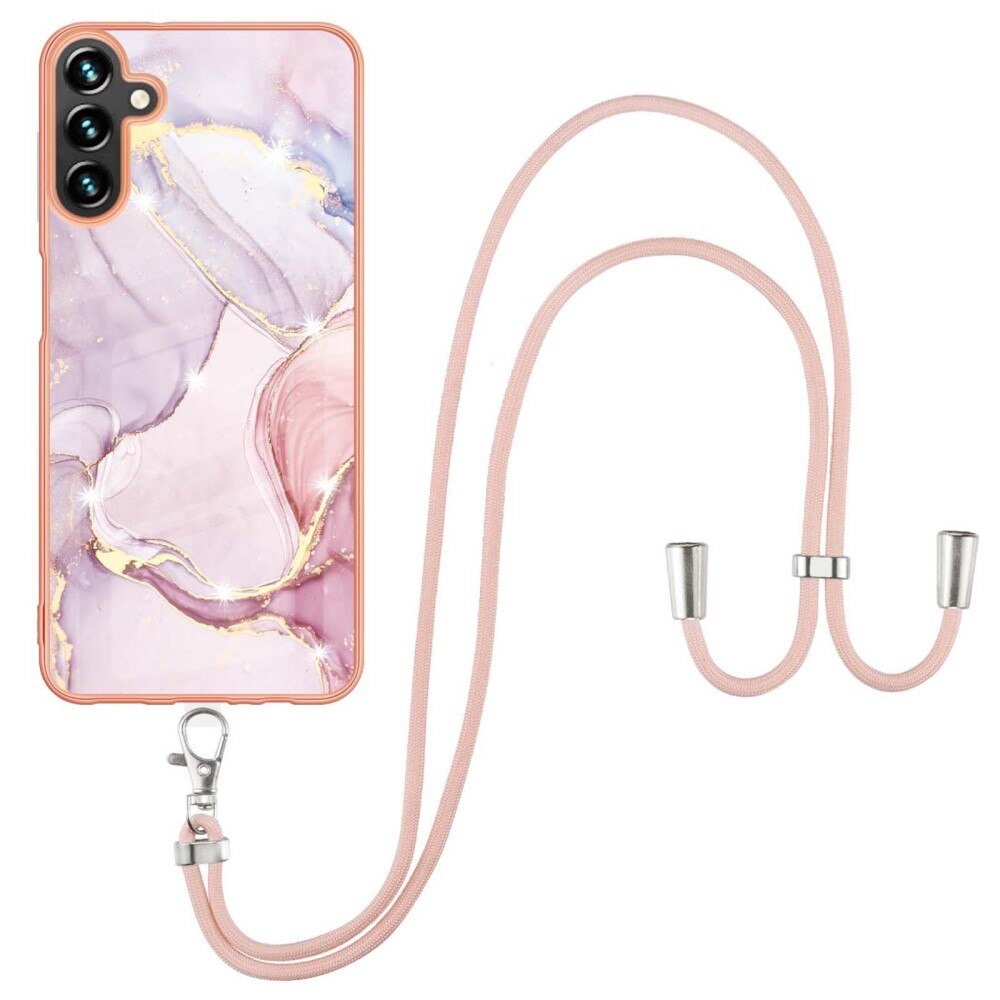 Skal Halsband Samsung Galaxy A54 rosa marmor