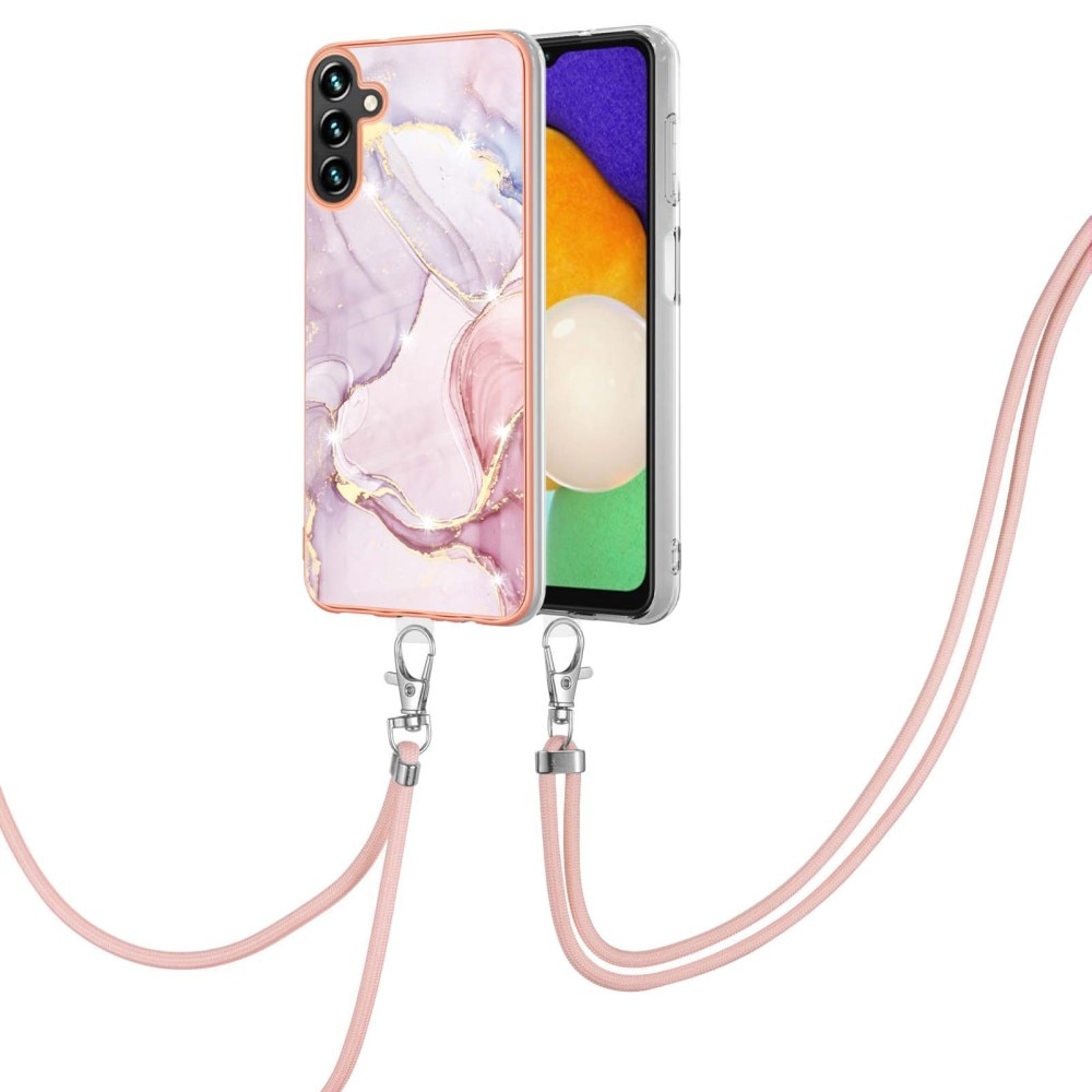 Skal Halsband Samsung Galaxy A54 rosa marmor