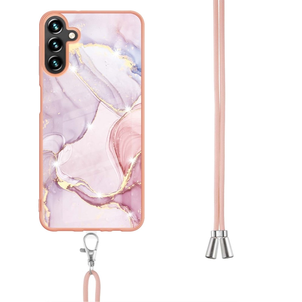 Skal Halsband Samsung Galaxy A54 rosa marmor