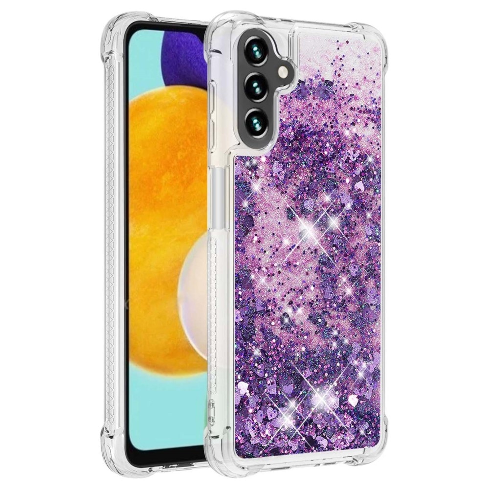 Glitter Powder TPU Skal Samsung Galaxy A54 lila