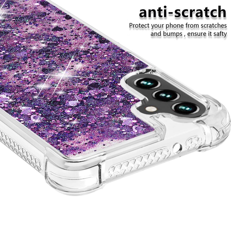 Glitter Powder TPU Skal Samsung Galaxy A54 lila