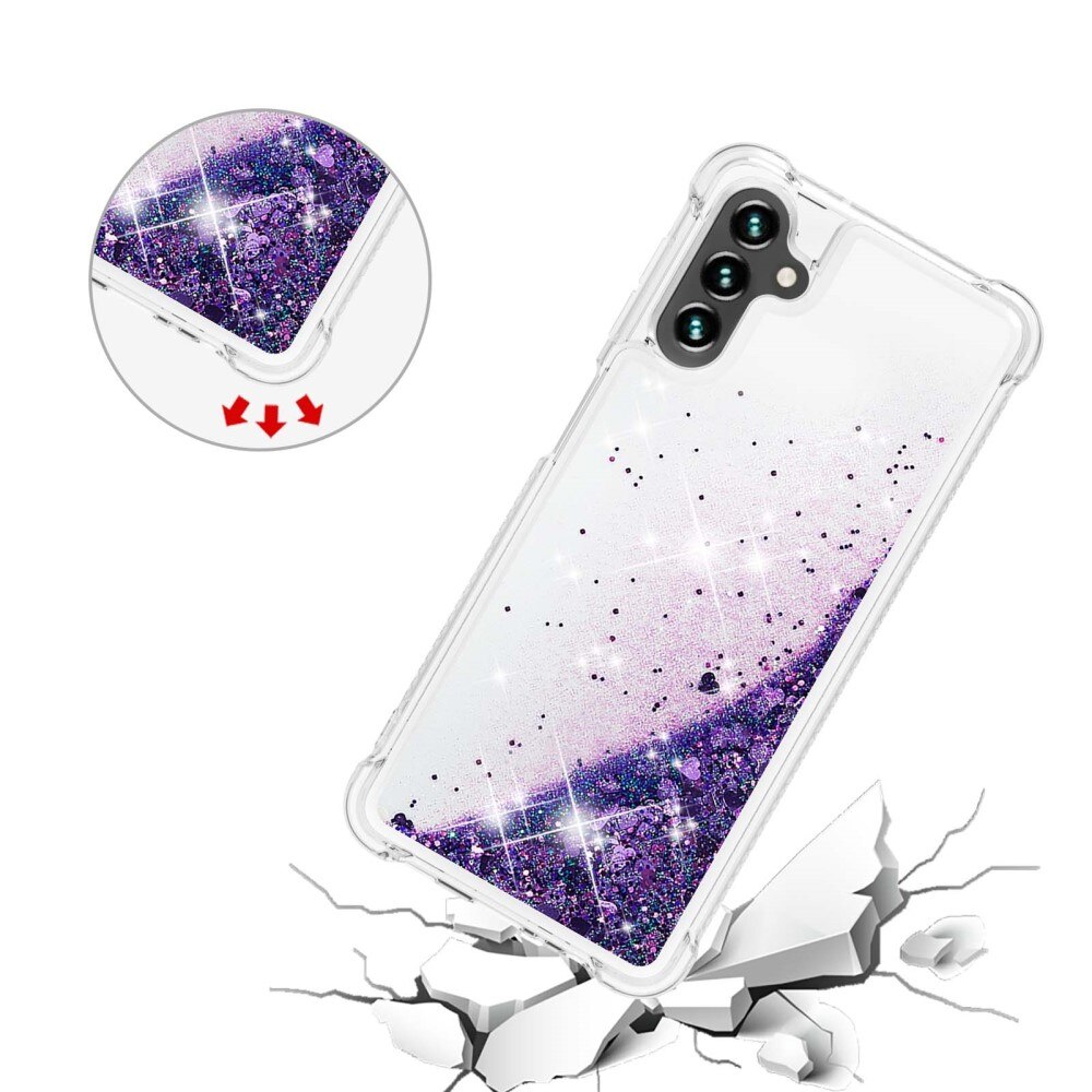 Glitter Powder TPU Skal Samsung Galaxy A54 lila