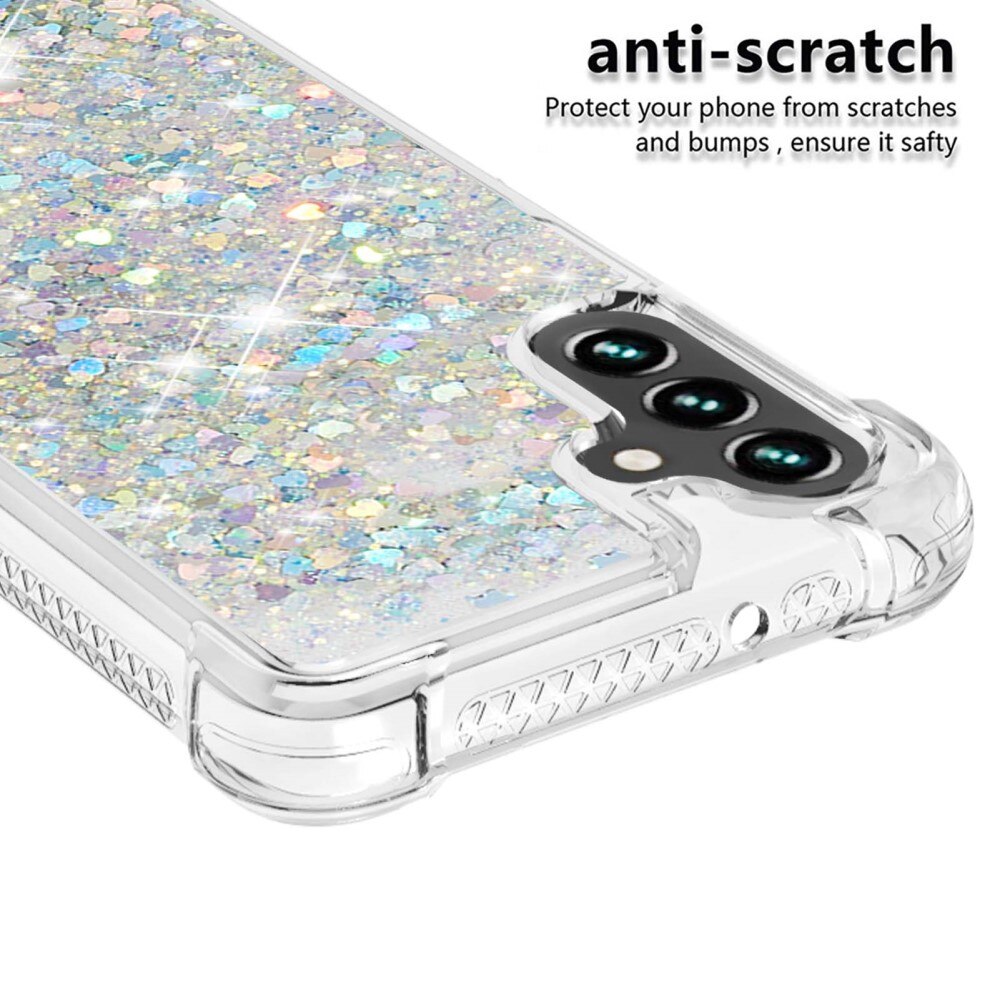 Glitter Powder TPU Skal Samsung Galaxy A54 silver