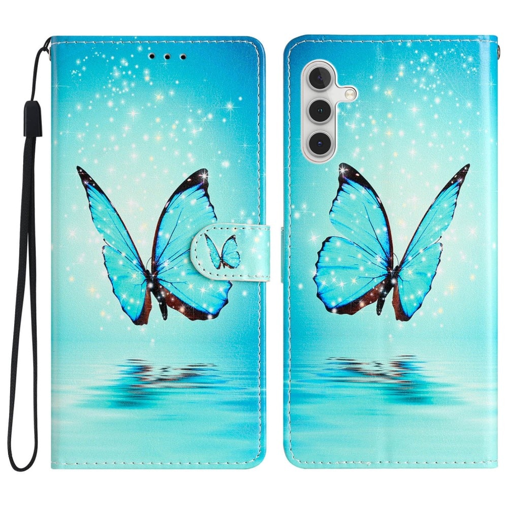 Mobilfodral Samsung Galaxy A54 blå fjärilar
