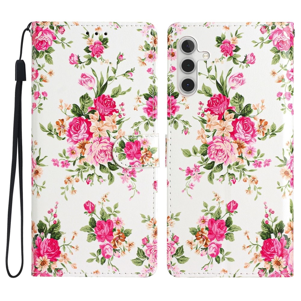 Mobilfodral Samsung Galaxy A54 rosa blommor