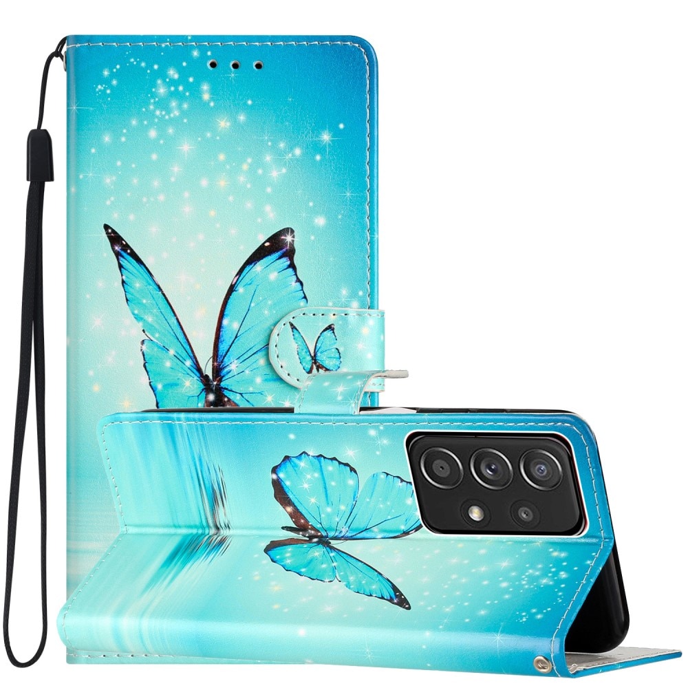 Mobilfodral Samsung Galaxy A53 blå fjärilar