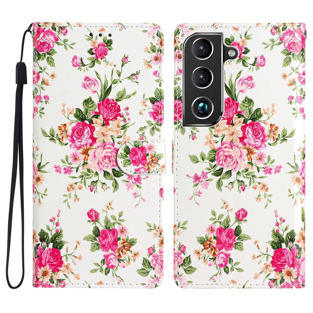 Mobilfodral Samsung Galaxy S22 rosa blommor
